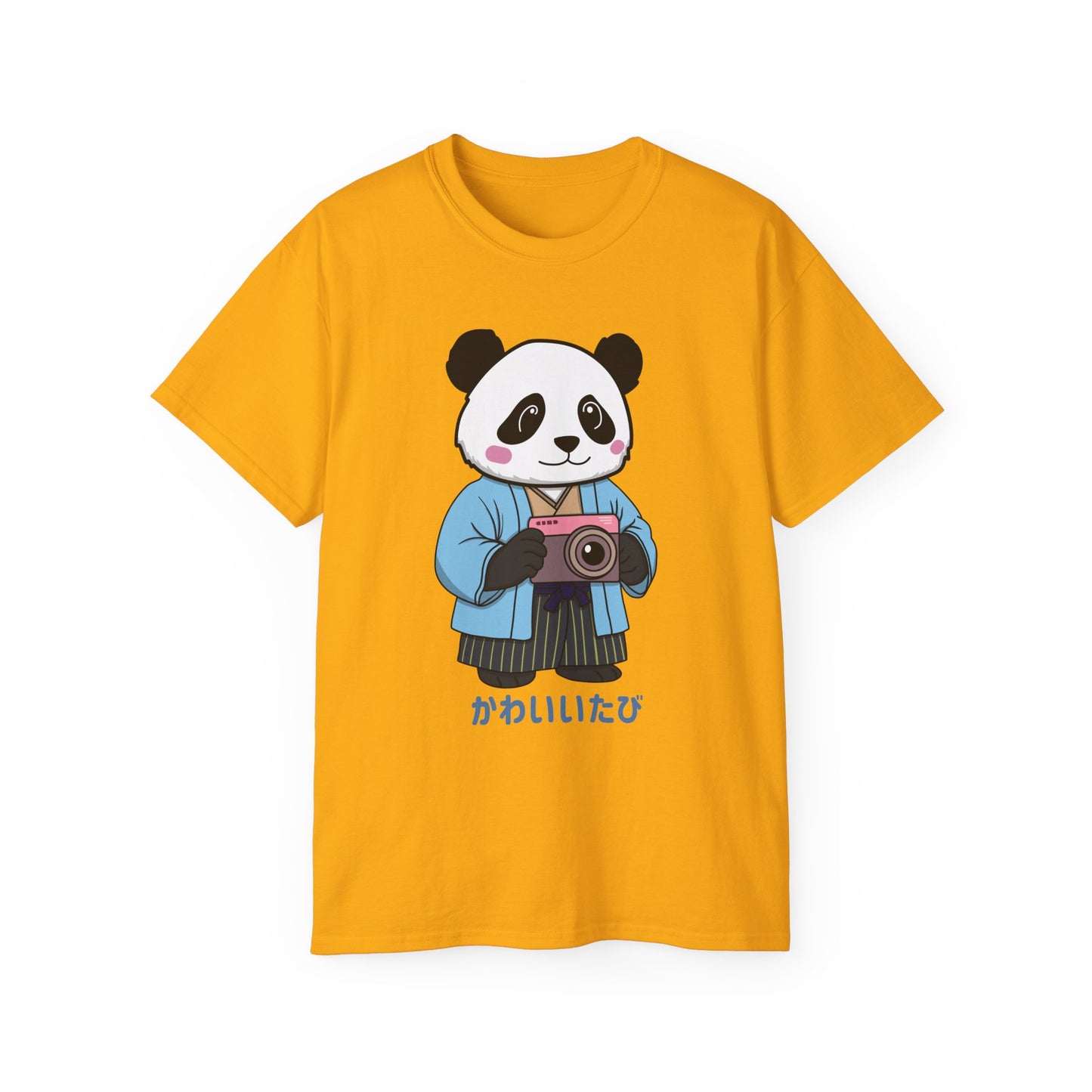 Kawaii Panda Photographer Unisex T-Shirt - Light Color Tee