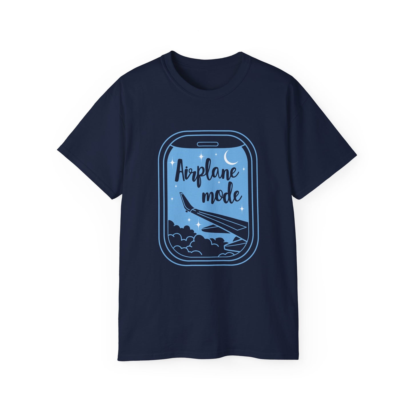Airplane Mode Window View T-Shirt – Dark Colored Unisex Tee