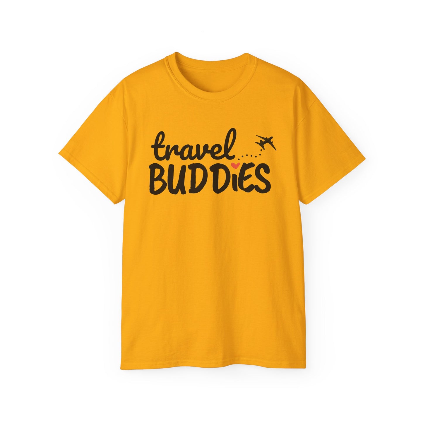 Travel Buddies T-Shirt – Light Colored Unisex Tee with Heart Trail