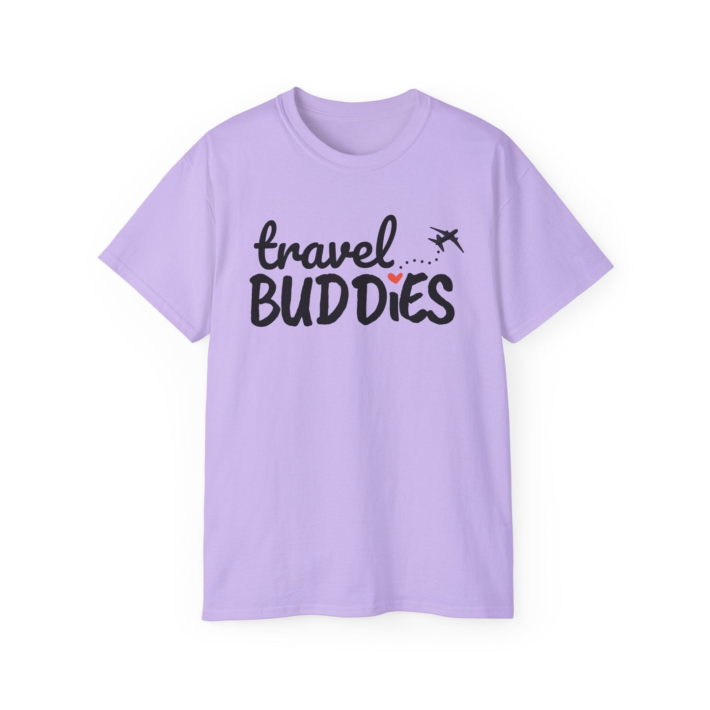 Travel Buddies T-Shirt – Light Colored Unisex Tee with Heart Trail