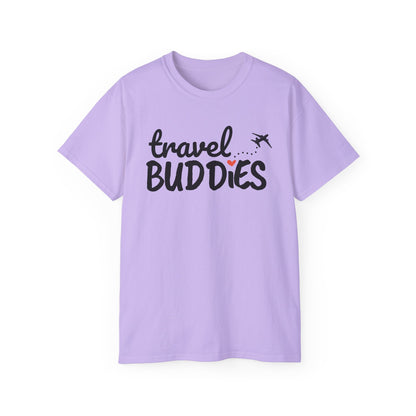 Travel Buddies T-Shirt – Light Colored Unisex Tee with Heart Trail