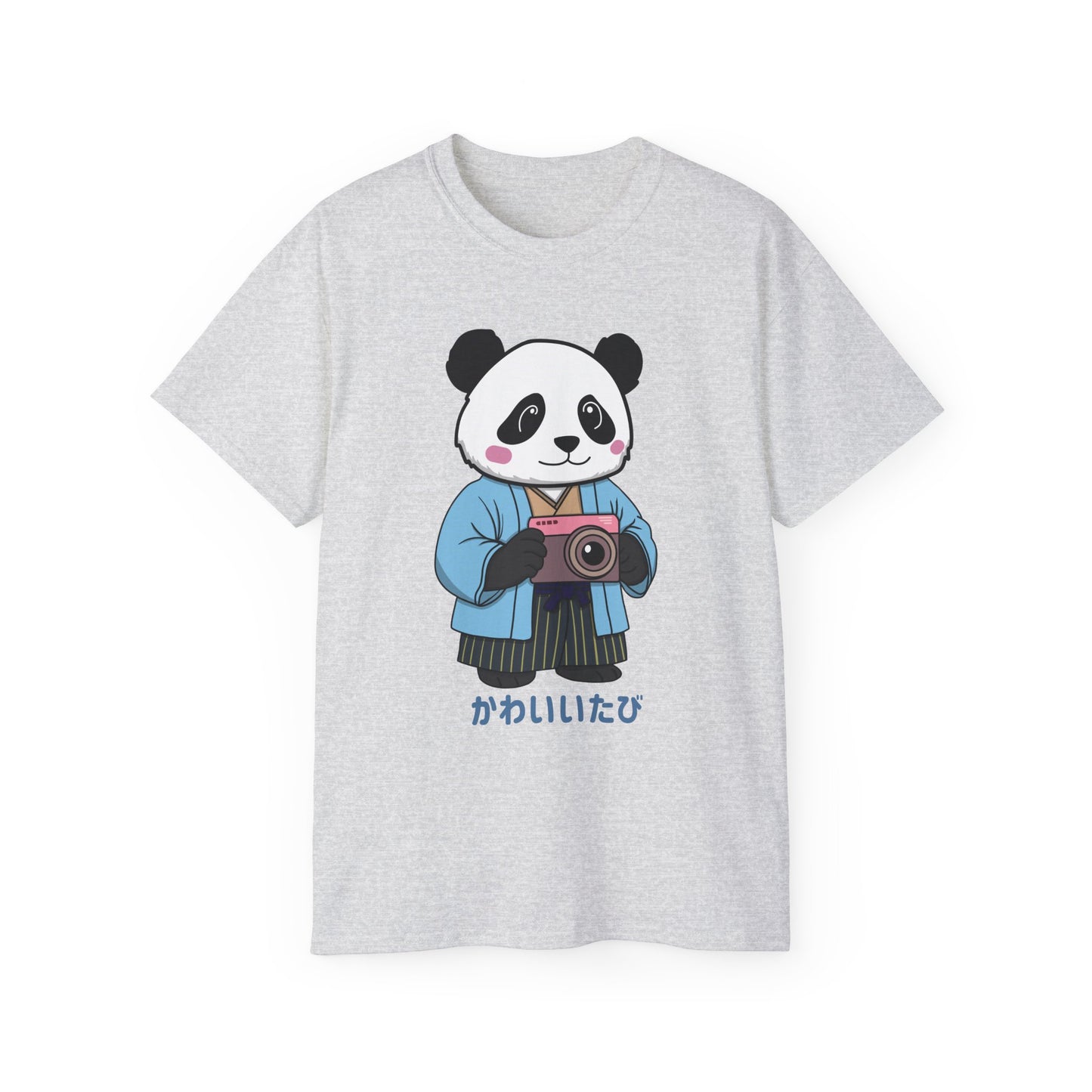 Kawaii Panda Photographer Unisex T-Shirt - Light Color Tee