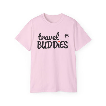 Travel Buddies T-Shirt – Light Colored Unisex Tee with Heart Trail