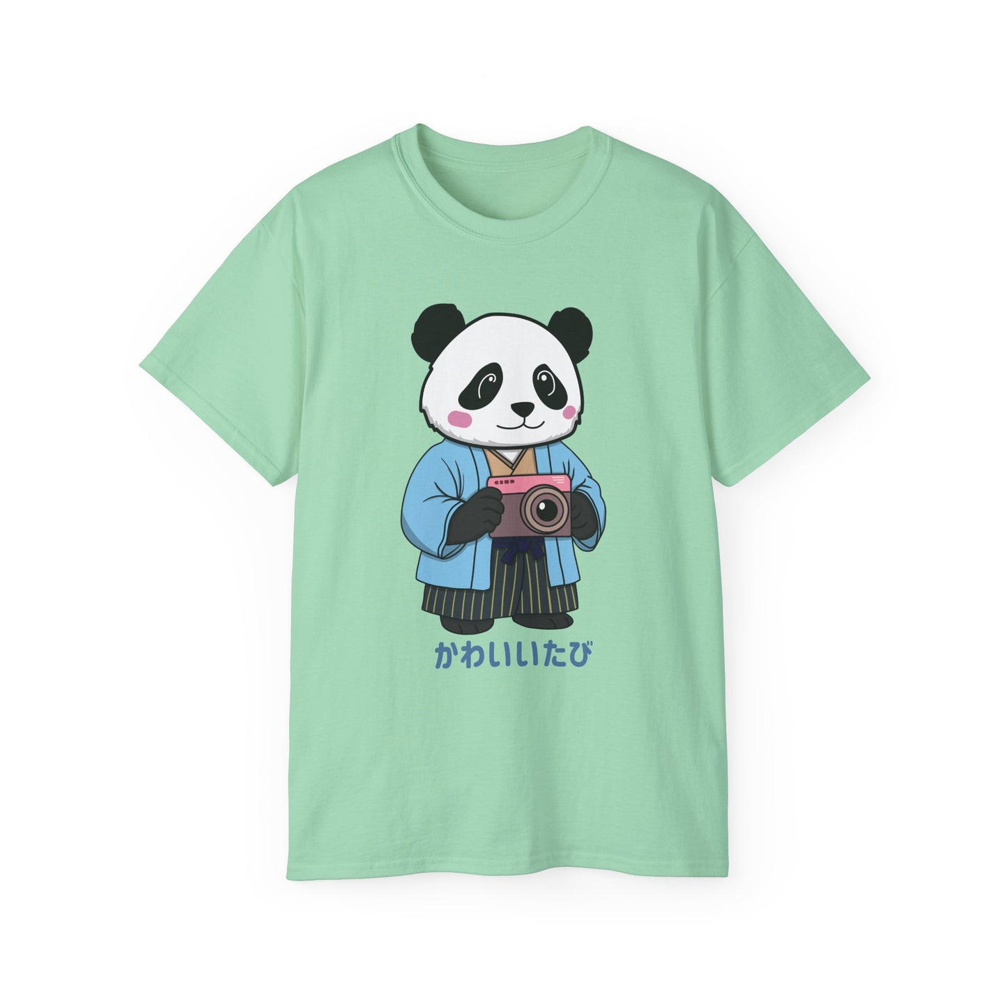 Kawaii Panda Photographer Unisex T-Shirt - Light Color Tee