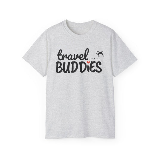 Travel Buddies T-Shirt – Light Colored Unisex Tee with Heart Trail