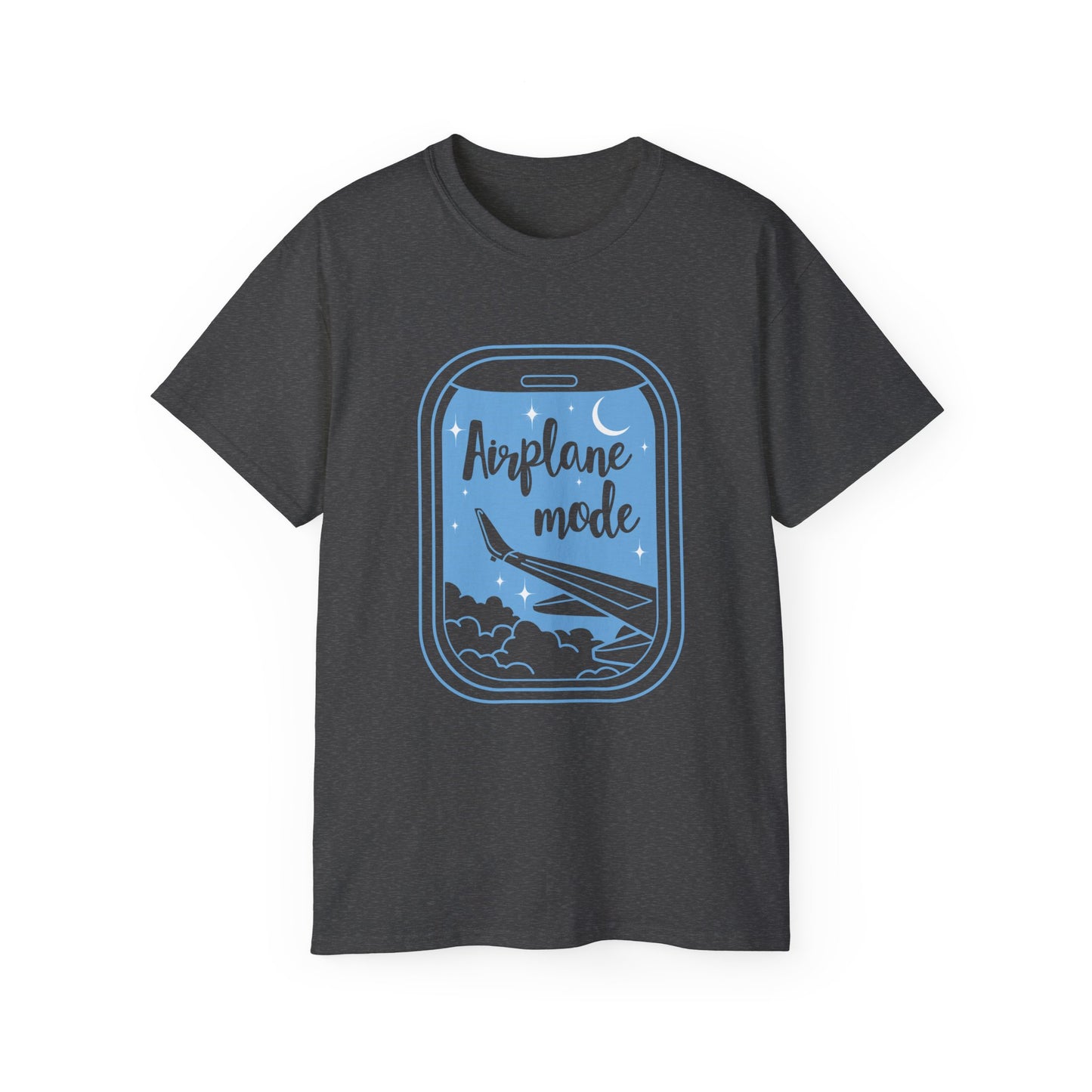 Airplane Mode Window View T-Shirt – Dark Colored Unisex Tee