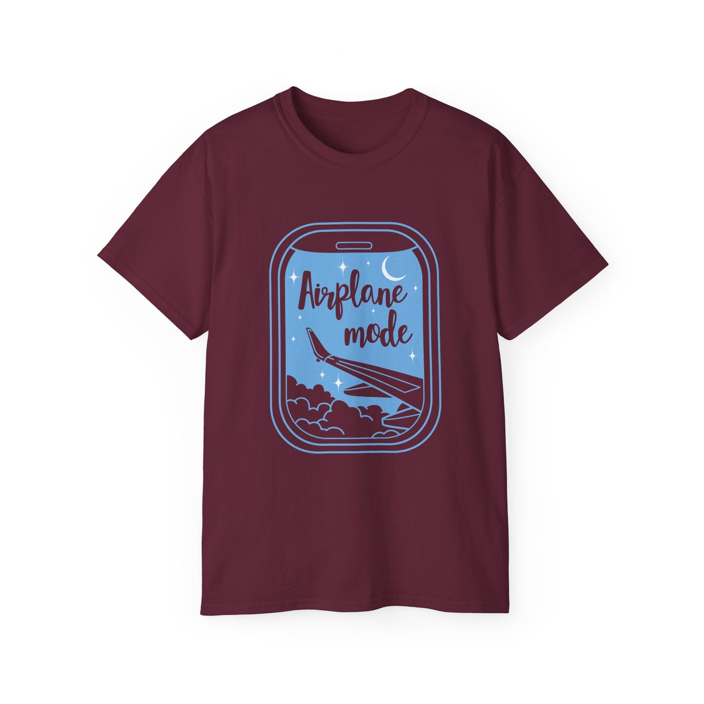Airplane Mode Window View T-Shirt – Dark Colored Unisex Tee