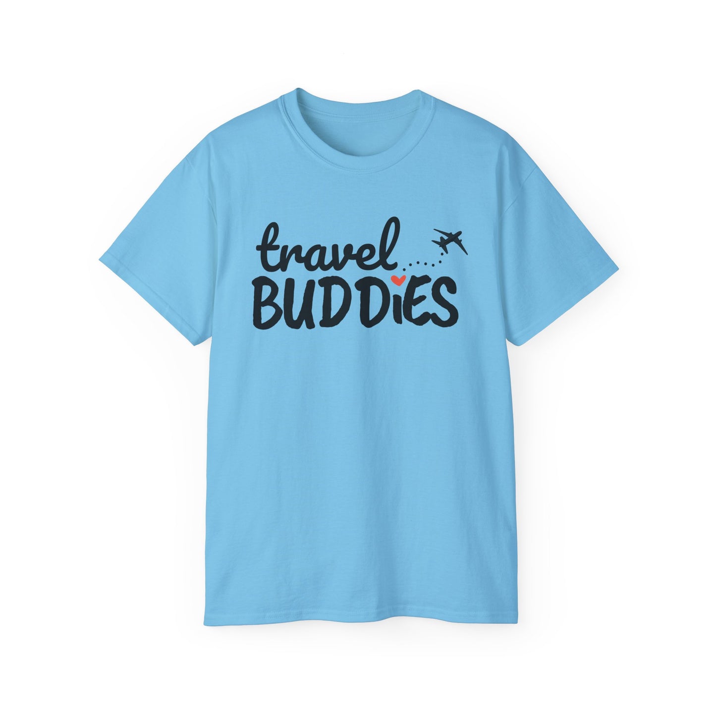 Travel Buddies T-Shirt – Light Colored Unisex Tee with Heart Trail