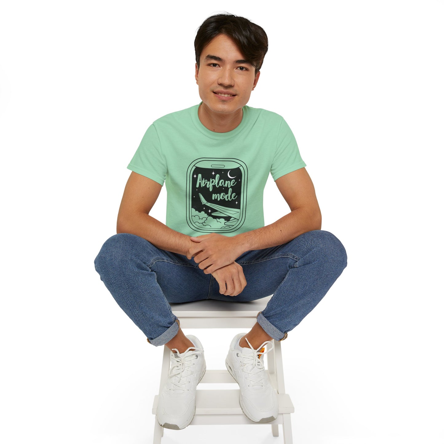 Airplane Mode Window View T-Shirt – Light Colored Unisex Tee