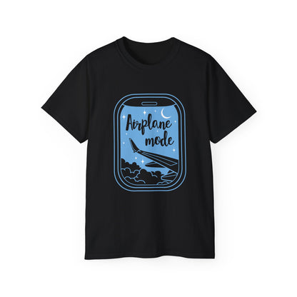Airplane Mode Window View T-Shirt – Dark Colored Unisex Tee